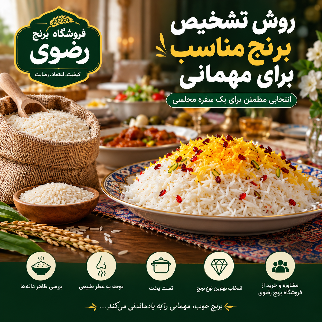 روش تشخیص برنج مناسب برای مهمونی